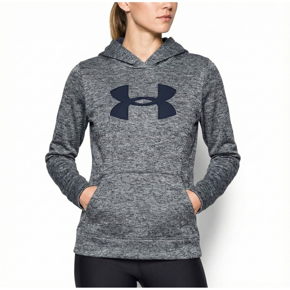 Under Armour Hoodie Youth Large Loose Fit Gray Black Pullover Athleisure Sporty